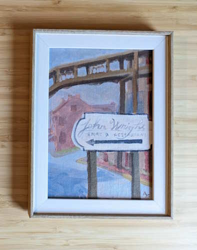 John Wright Sign in Morning Fog (original)